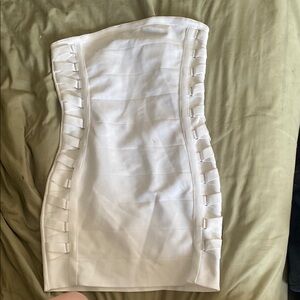 Iris White Strapless Bodycon Dress for Night Out